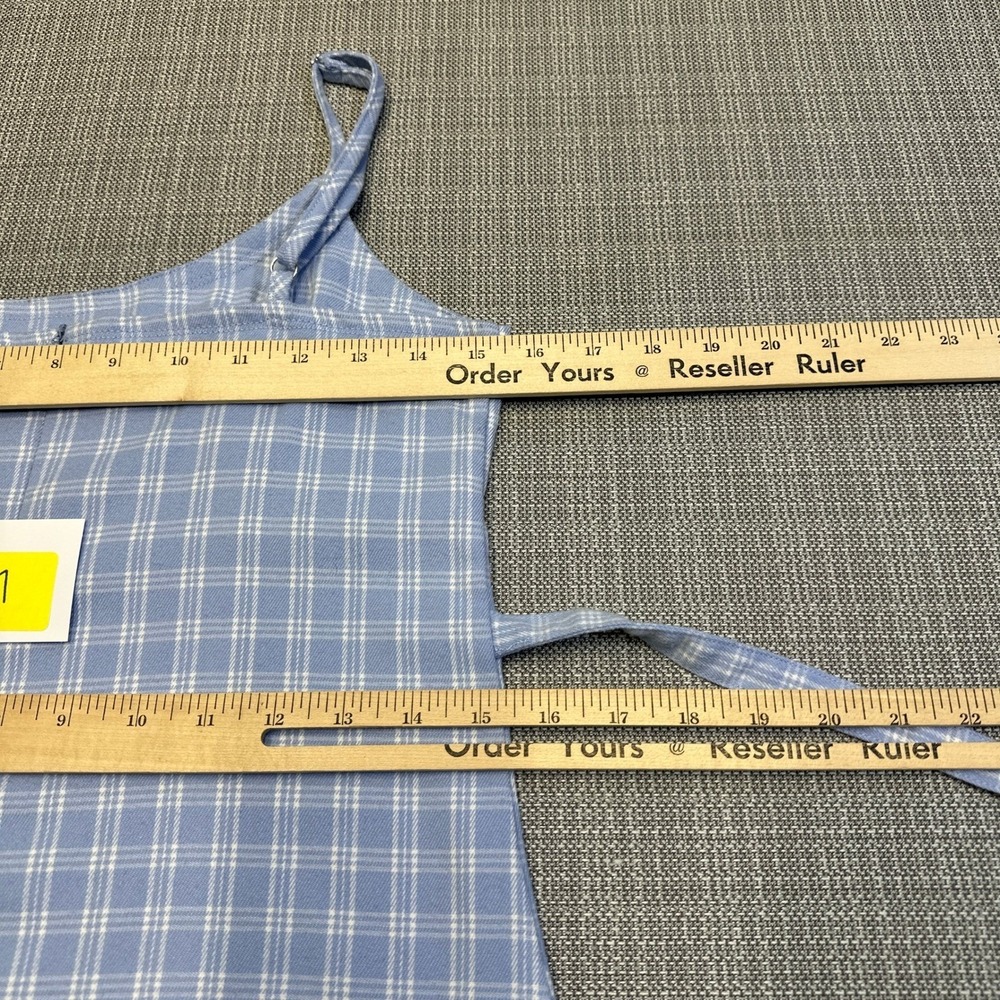 Brandy Melville Colleen Blue Gingham Mini Dress XS Blue White Babydoll Plaid - Picture 10 of 12
